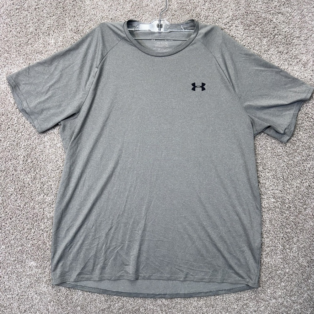 Under Armour T-Shirt Mens XL The Tech Tee Gray Short Sleeve EUC